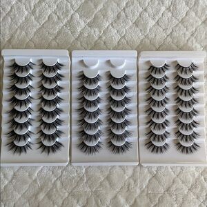 Voluminous Black False Eyelashes bundle Set 3 packs